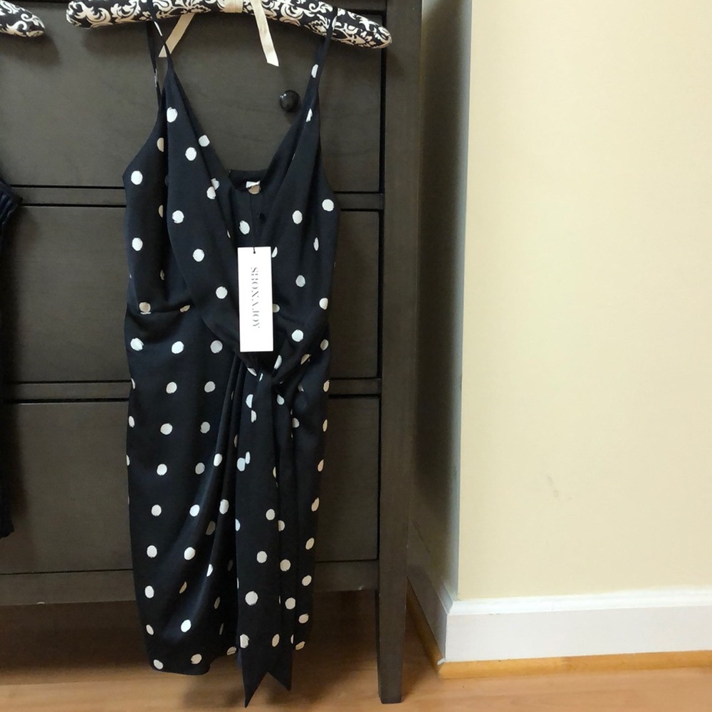 SHONA JOY NEW WITH TAGS SILK POLKA DOT DRESS